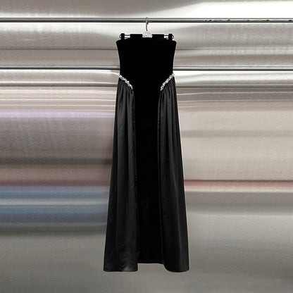 Women's Strapless High Waist Maxi Dress – Sleeveless Elegant Formal Gown