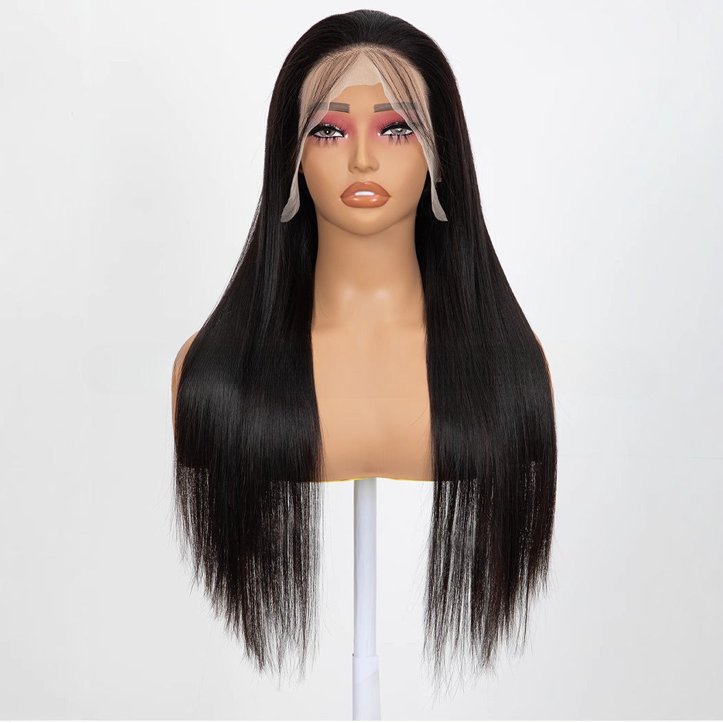 Long Straight Lace Front Wig - Double Weft Synthetic Hair
