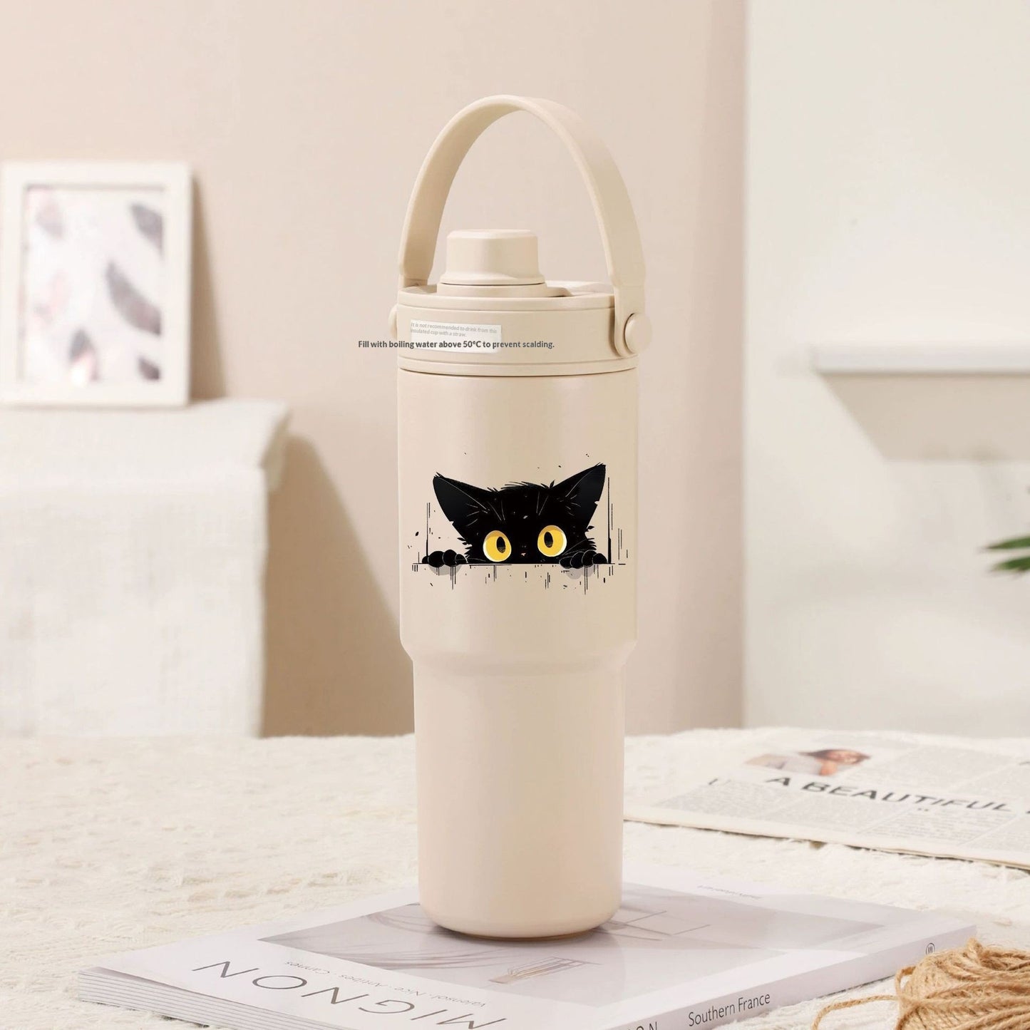 Insulated Straw Tumbler with Ceramic or Stainless Steel Liner - 725ml