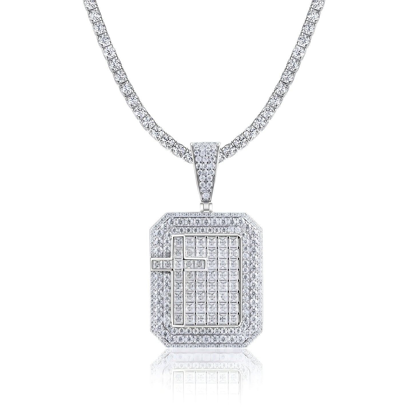 Light of Belief Moissanite Pendant - S925 Sterling Silver Platinum Plated Necklace