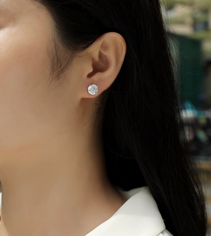 Moissanite Stud Earrings - S925 Sterling Silver Platinum Plated