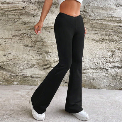 High-Waist Bootcut Trousers - Women's Slimming Flared Casual Pants
