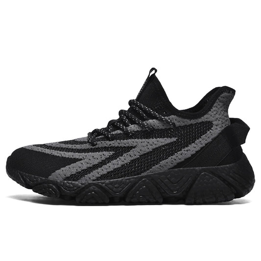 Men's Flying Weave Mesh Sneakers | Breathable & Lightweight | EVA Insole | Sizes 39–44 | Black, White