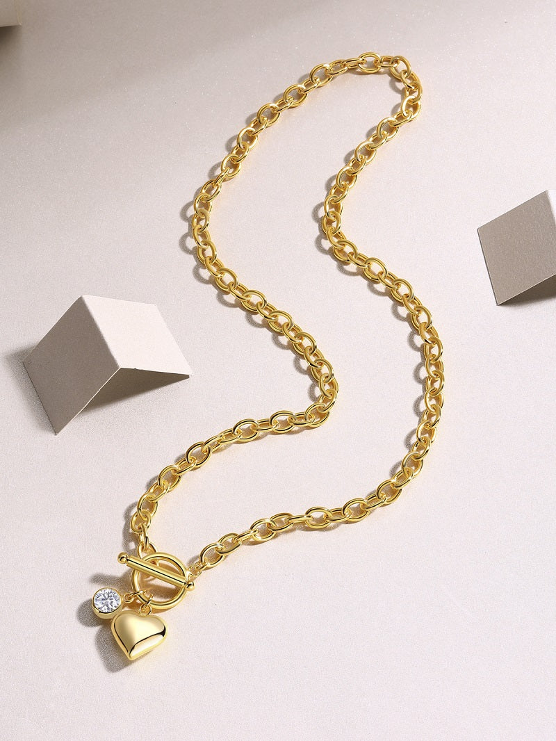 Meteor Wish Necklace Pendant Set with 1 Carat Moissanite - S925 Silver Plated with Gold