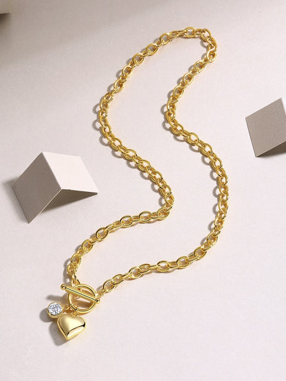 Meteor Wish Necklace Pendant Set with 1 Carat Moissanite - S925 Silver Plated with Gold