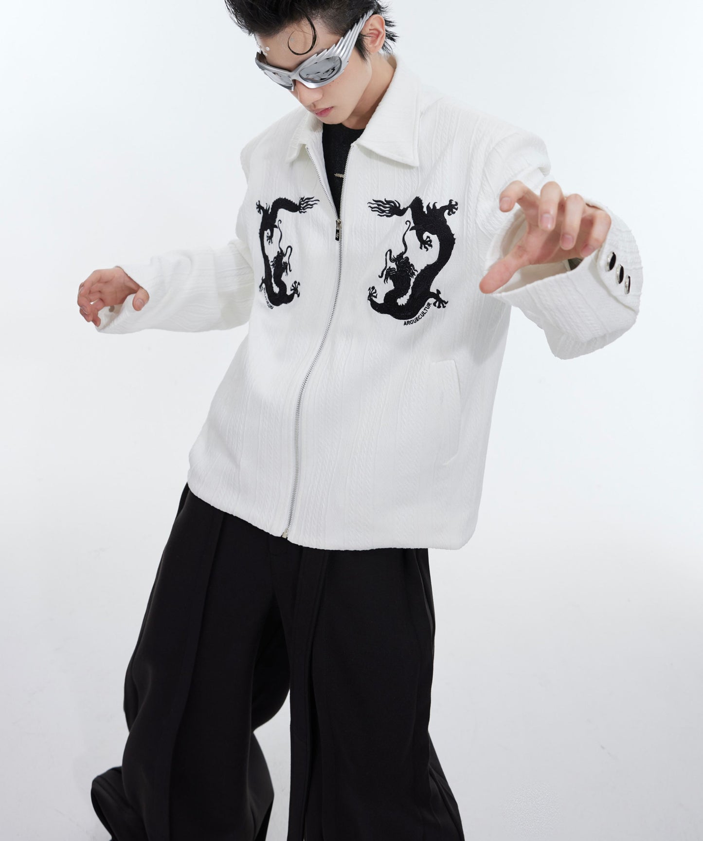 Men's Deconstructed Textured Jacket - Contemporary Asymmetric Design