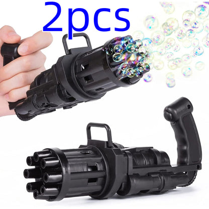 2-in-1 Bubble Machine Toy - Battery-Operated Bubble Blower & Fan for Kids
