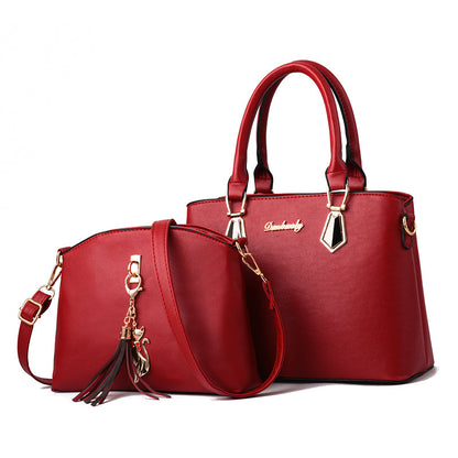 Large Capacity PU Leather Tote Bag - Casual Crossbody Handbag