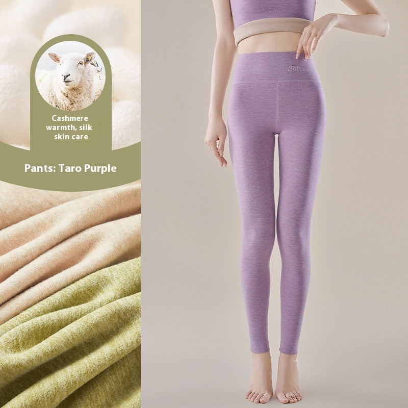 Dralon Silk Seamless Cashmere Trousers - Body Shaping Leggings for Women