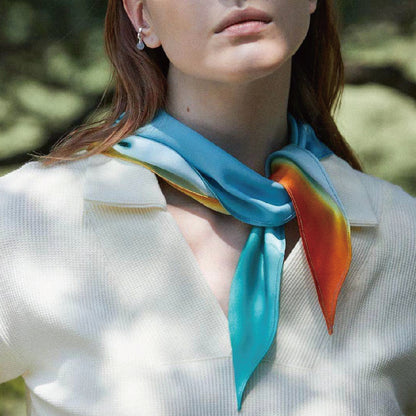 Women's French Silk Headband Scarf - Detachable 100% Pure Silk Versatile Hair Accessory