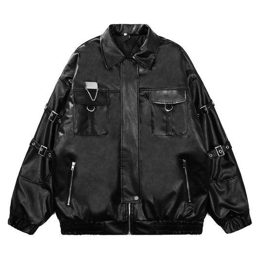 Women's PU Leather Jacket - Quilted and Regular Style Coat