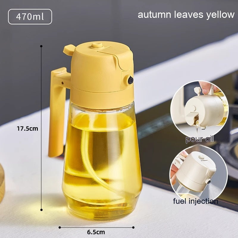 Olive Oil Sprayer Dispenser - 470ml Glass 2-in-1 Spray & Pour Bottle