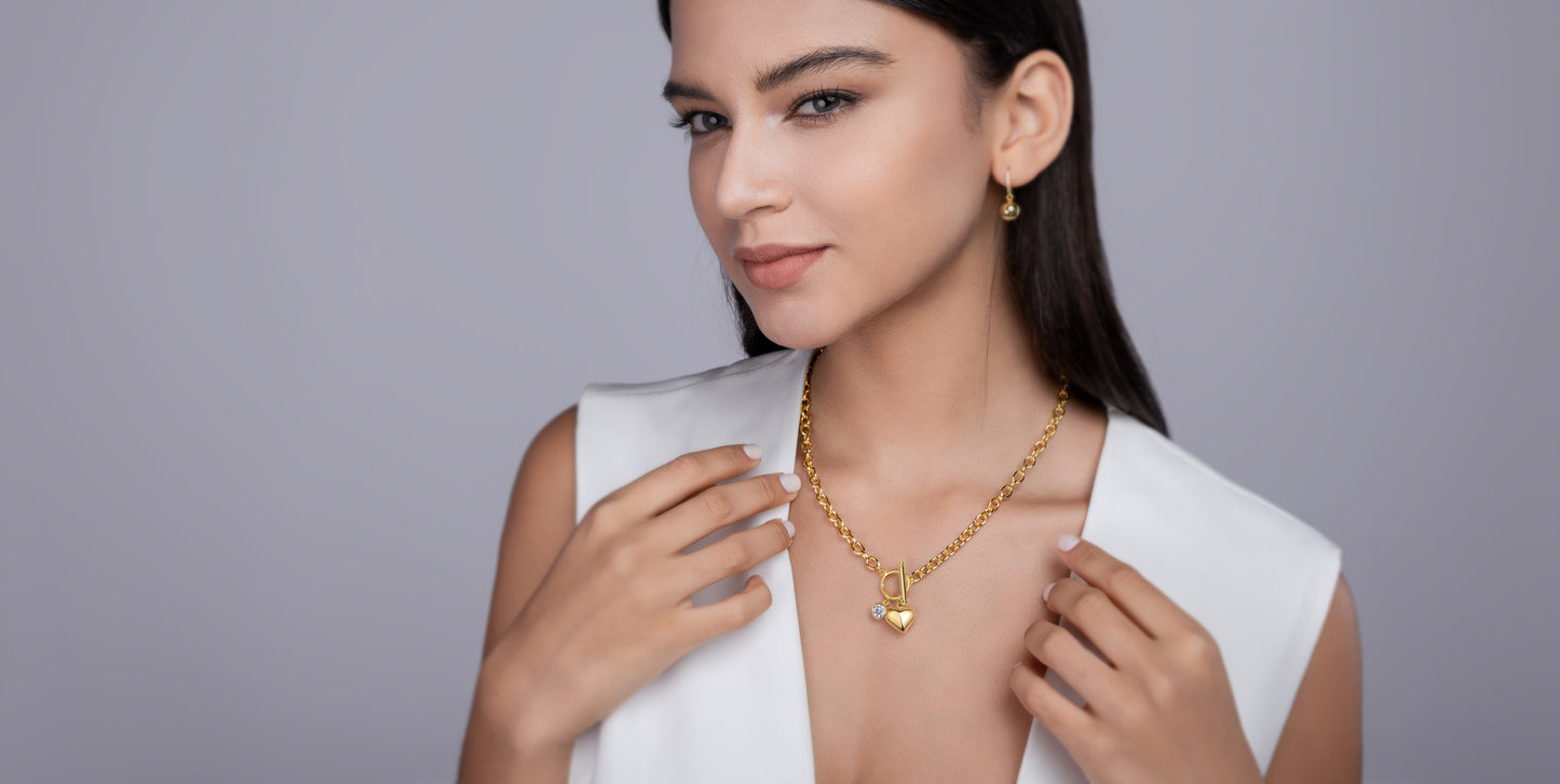 Meteor Wish Necklace Pendant Set with 1 Carat Moissanite - S925 Silver Plated with Gold