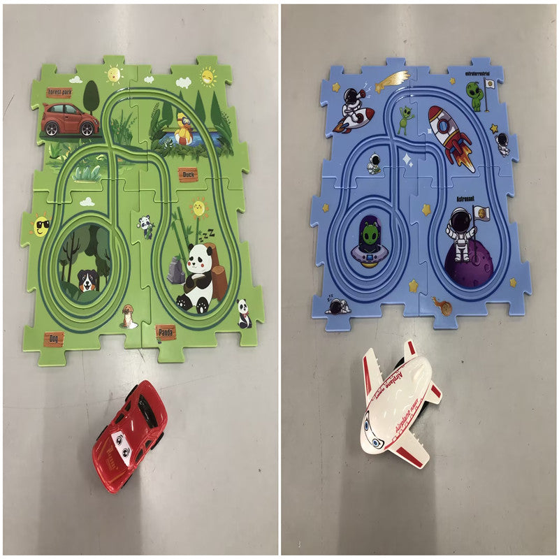 DIY Electric Track Puzzle - Automatic Rail Car Building Set for Kids Educational Play