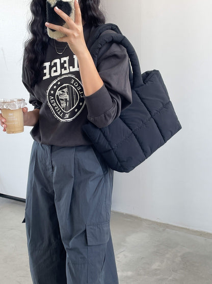 Large Capacity Plaid Tote Bag - Oxford Cloth Shoulder Bag