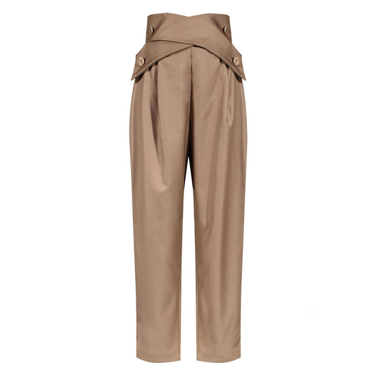 High Waist Cross Strap Radish Pants - Women's Tapered Leg Trousers with Belt