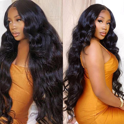 13x4 Body Wave Lace Front Wig - Human Hair with Pre-Plucked Hairline & Bleached Knots