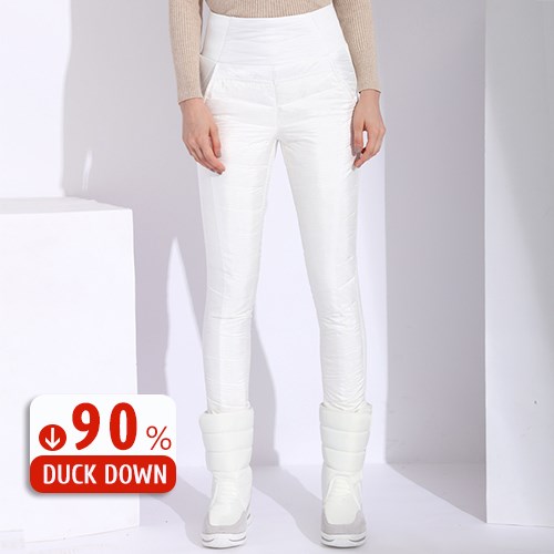 Women's Duck Down Jogger Pants - Insulated Winter Trousers