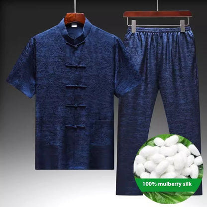Premium Mulberry Silk Tang Suit - Men's Traditional Chinese Jacket