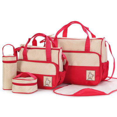 5-Piece Diaper Bag Set - Complete Baby Organizer with Bottle Holder & Changing Pad