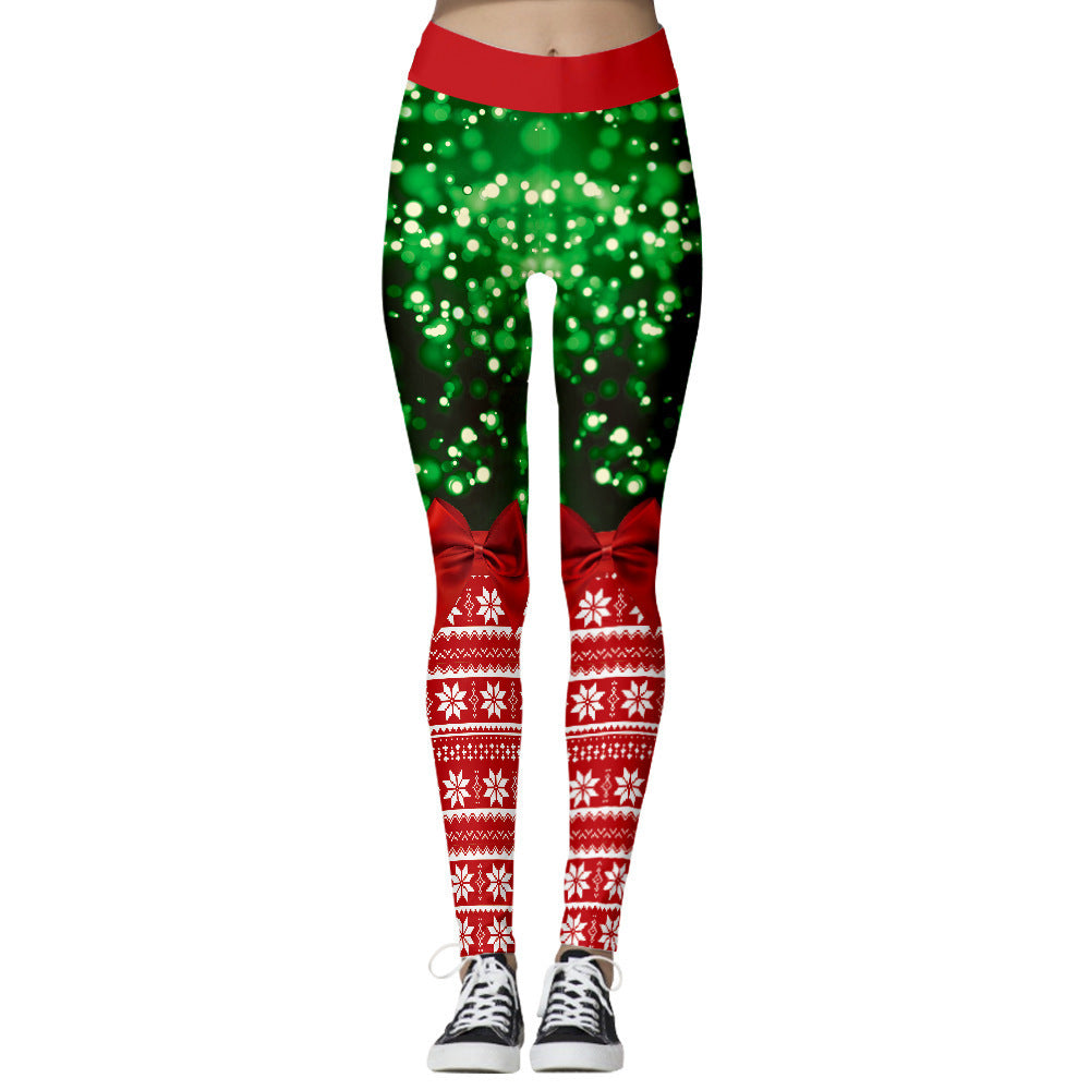 3D Digital Printing Fitness Leggings - Slim-Fit Mesh Athletic Pants