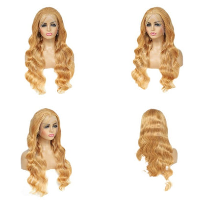 13x4 Lace Front Human Hair Wig - Color 27 Honey Blonde