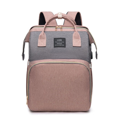Large Capacity Diaper Backpack with Insulated Pockets - Multi-Function Baby Bag