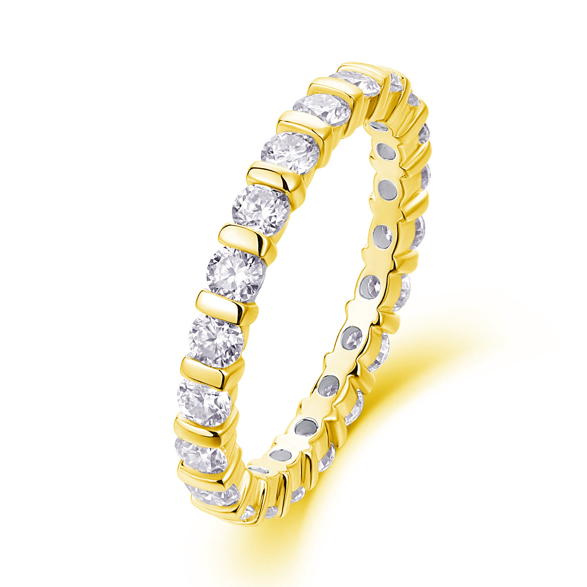 Starlight Love Moissanite Wedding Ring Set - S925 Silver Platinum Plated Engagement Ring