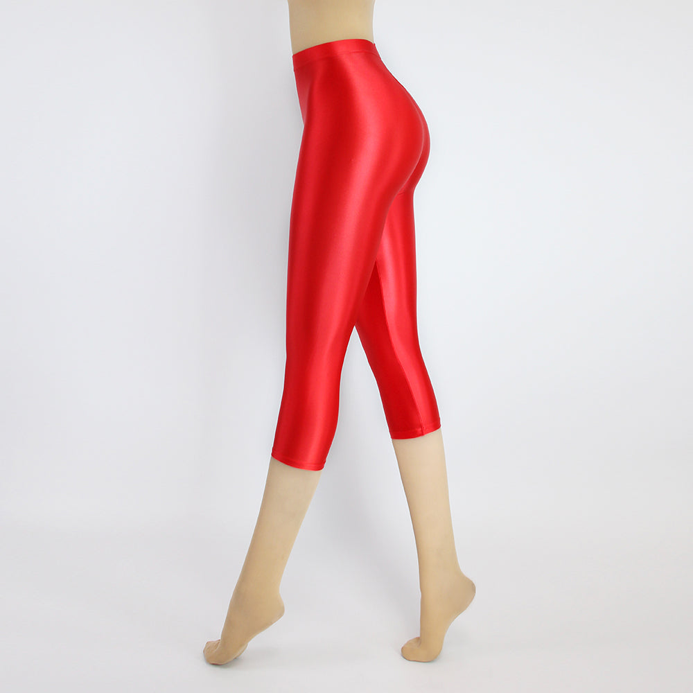 High Waist Cropped Sports Leggings - Stretch Activewear Capris