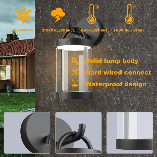 Inowel Outdoor Wall Sconce - IP65 Waterproof LED Classic Round Lamp