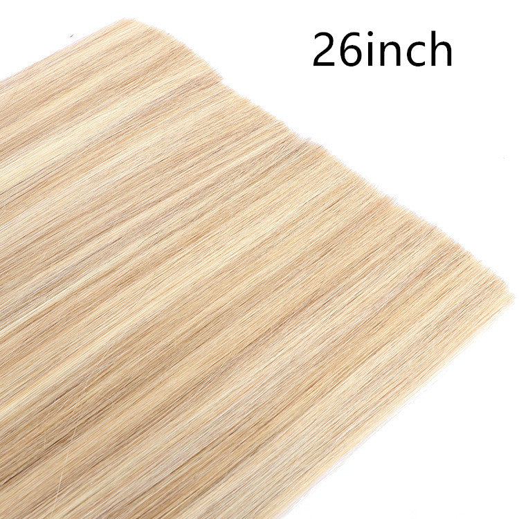 Real Human Hair Seamless Flat Extensions - Medium Long Length