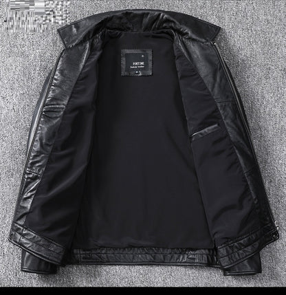Top Layer Sheepskin Genuine Leather Men's Jacket - Fitted Casual Style