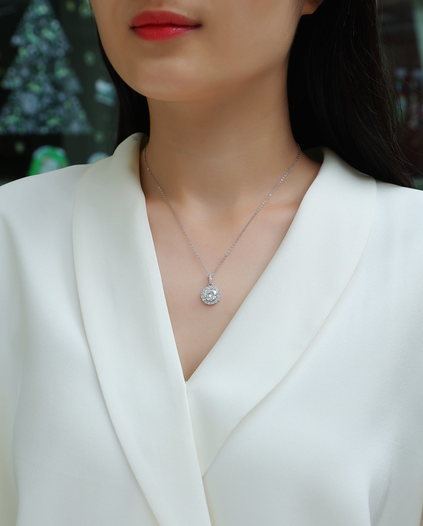 2 Carat Moissanite Dandelion Pendant Necklace - S925 Silver Platinum Plated Light Luxury Jewelry