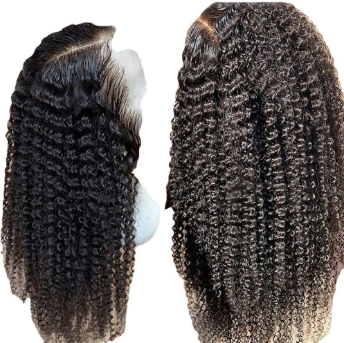 Brazilian Kinky Curly Lace Front Human Hair Wig - 9A Grade Natural Color