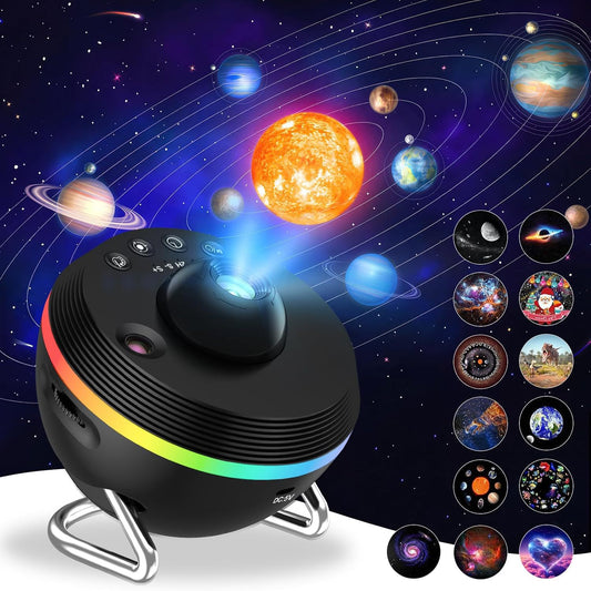 13-in-1 Galaxy Projector - Ultra Clear Space Planetarium Light with Meteor Effects