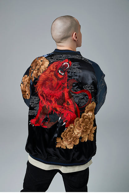 Men's Lion King Embroidery Jacket - Premium Statement Outerwear