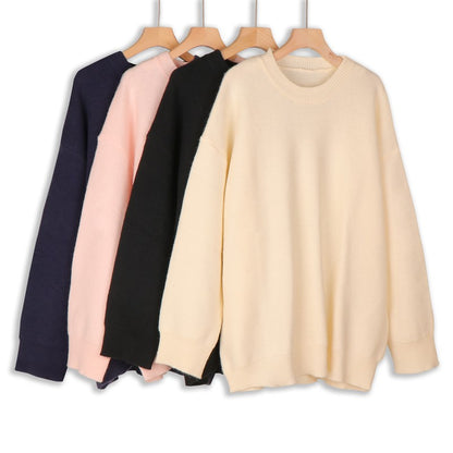 Women's Cozy Knit Pullover Sweater - Soft Ribbed Long Sleeve Top