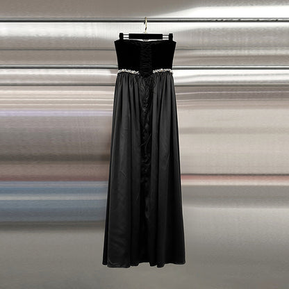 Women's Strapless High Waist Maxi Dress – Sleeveless Elegant Formal Gown