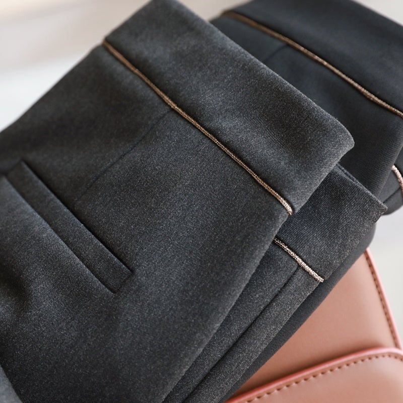 Straight-Leg Suit Trousers - Loose Fit Commuter Pants for Women