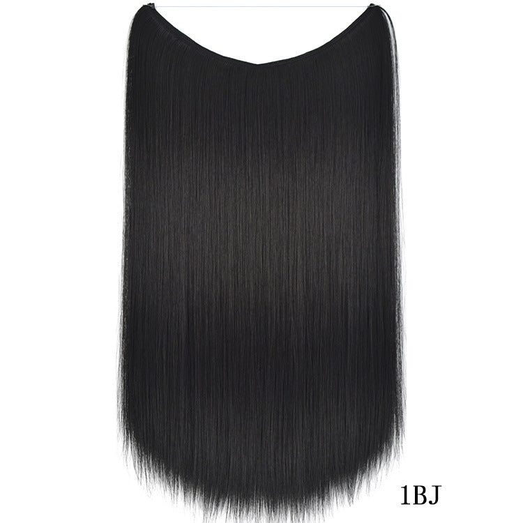 22" Invisible Wire Hair Extensions - No Clips Secret Fish Line Synthetic Hairpiece