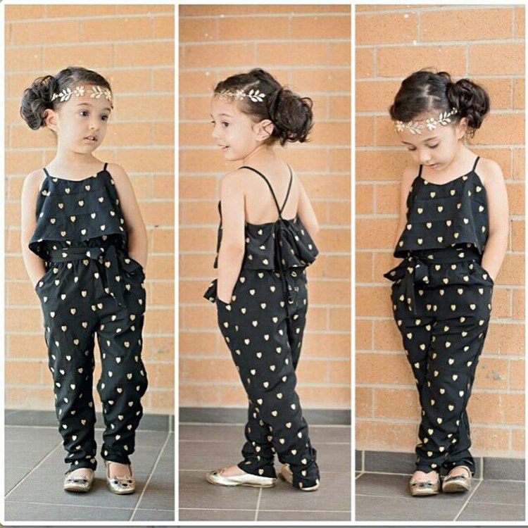 Girls Cotton Polka Dot Jumpsuit - Sleeveless Summer Outfit Set