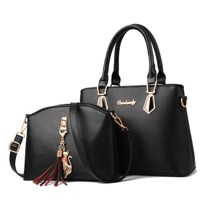 Large Capacity PU Leather Tote Bag - Casual Crossbody Handbag