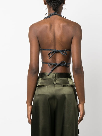 Studded Cotton Vest Suspender Top - Street Style Harness Design