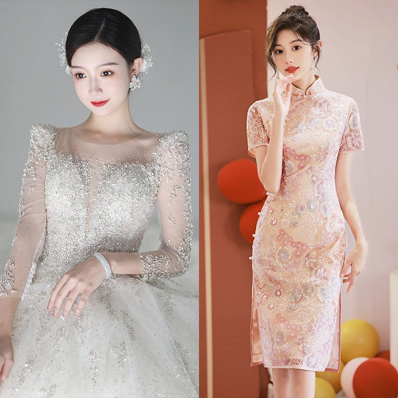 Elegant Mesh Dress with Shawl Sleeves - Premium Lightweight Evening Dress