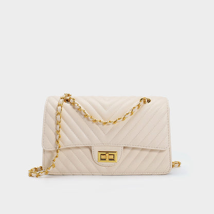 Large Capacity Quilted Lingerie Travel Bag - Cowhide Leather Crossbody