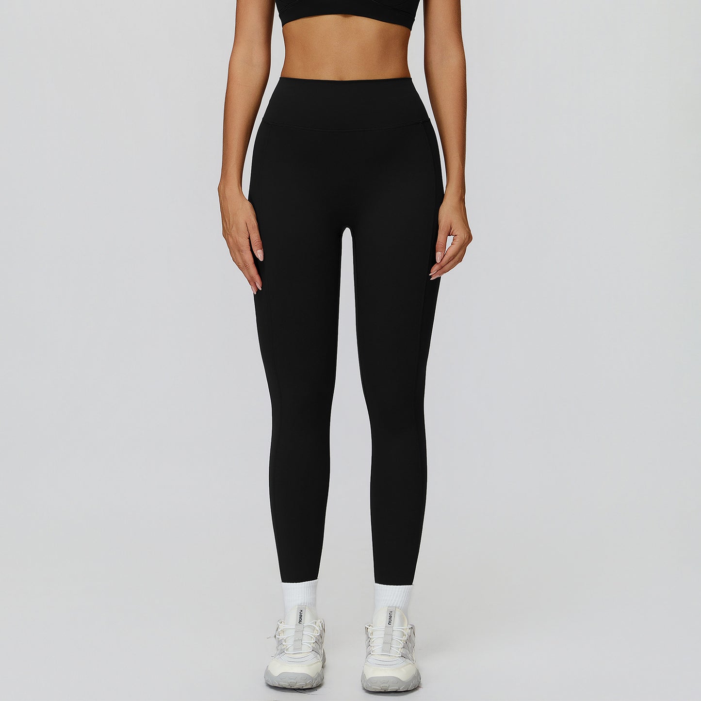 Brushed High-Waist Yoga Pants - Tight Sports Leggings