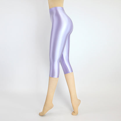 High Waist Cropped Sports Leggings - Stretch Activewear Capris