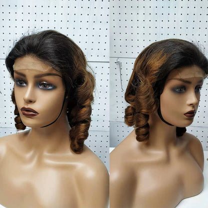 Double Drawn Funmi Hair Wigs Lace Wig Spring Curly - Real Human Hair Brazilian
