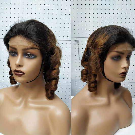 Double Drawn Funmi Hair Wigs Lace Wig Spring Curly - Real Human Hair Brazilian