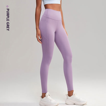 High-Waist Cropped Yoga Pants - Women's Nylon Athletic Capri Leggings
